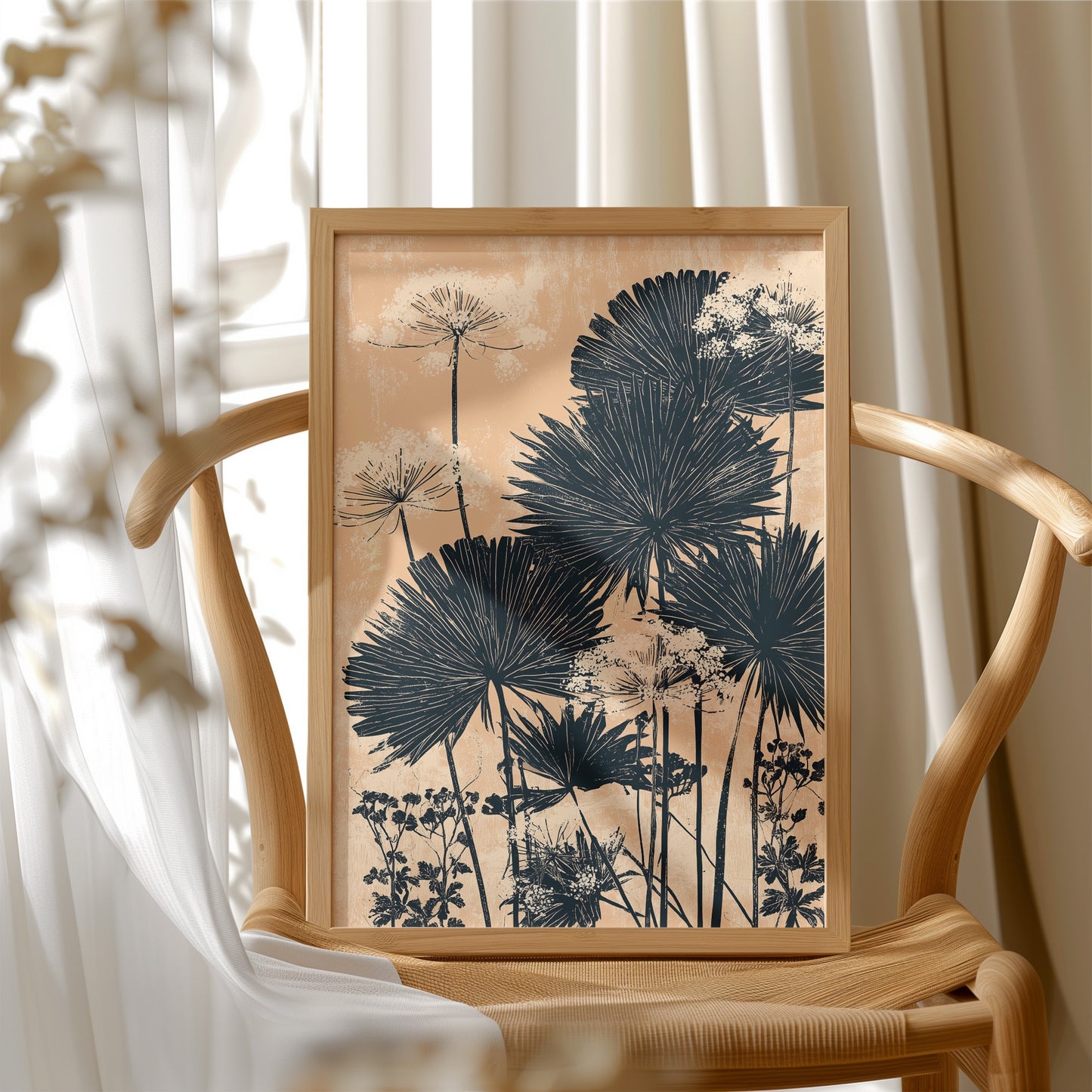 Palm Fans in Peach Light