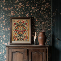 Folk Garden in Crimson and Gold