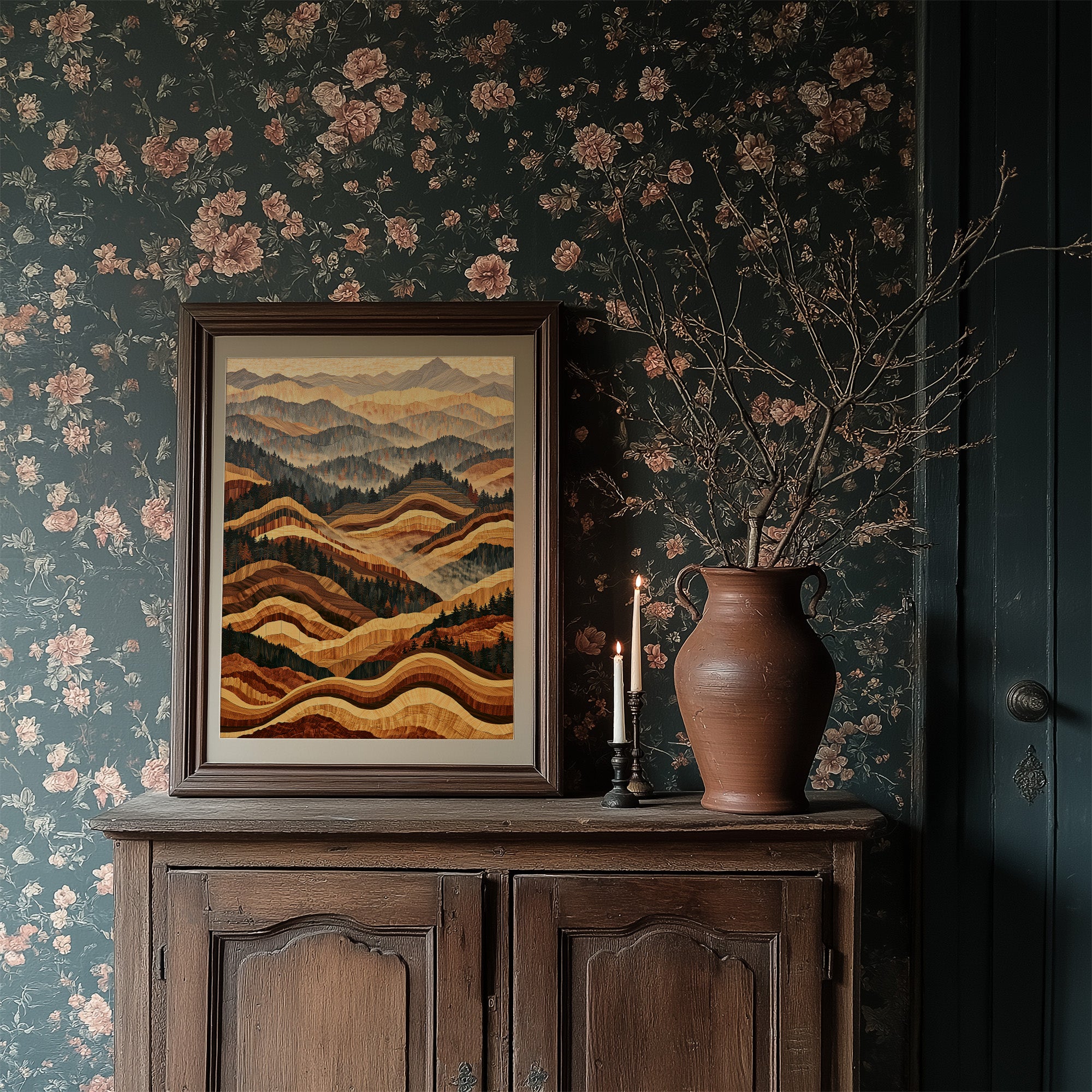 Rolling Foothills in Marquetry