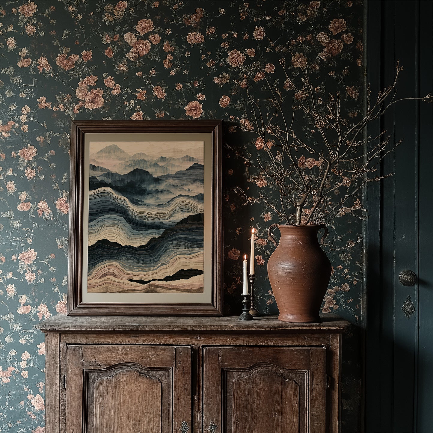 Waves of Wood in Blue and Blush