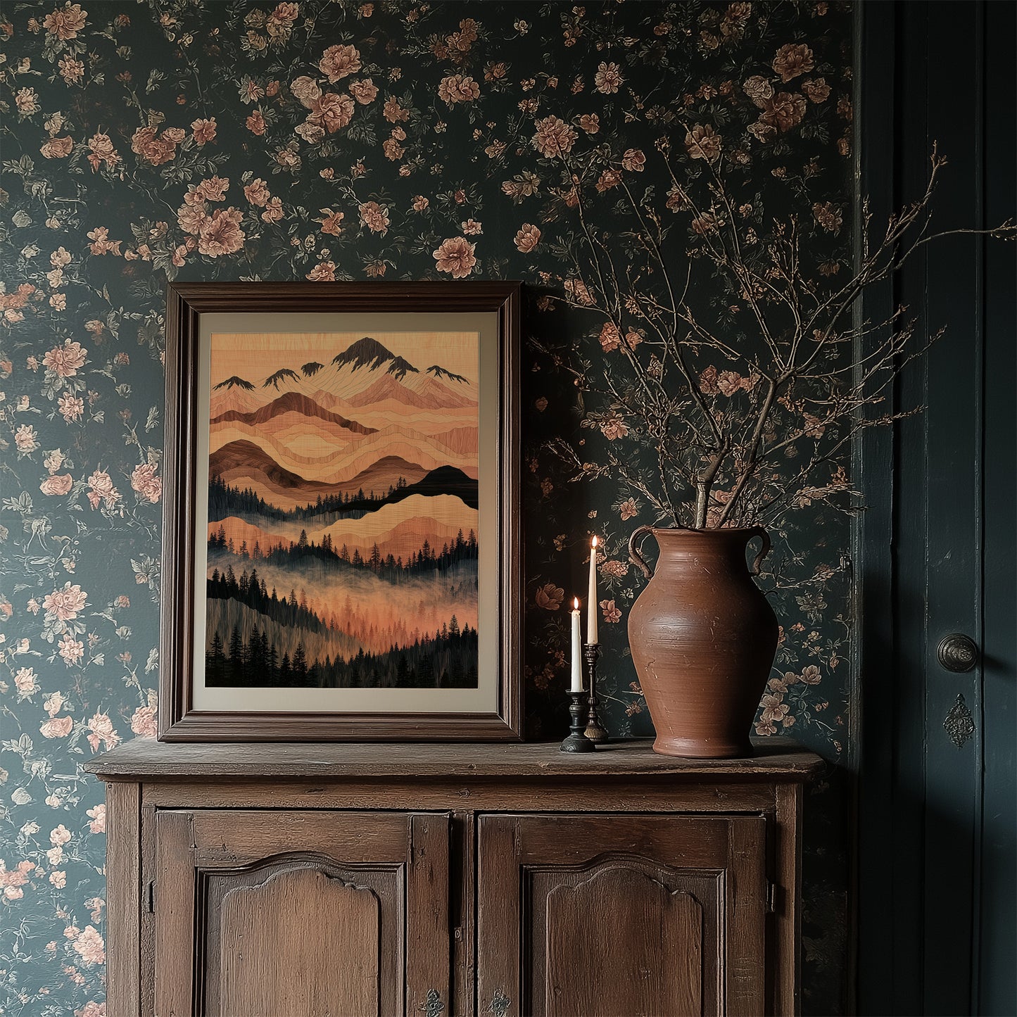 Woodgrain Peaks at Dusk