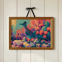 Roadrunner in Bloom, Fauvist Desert