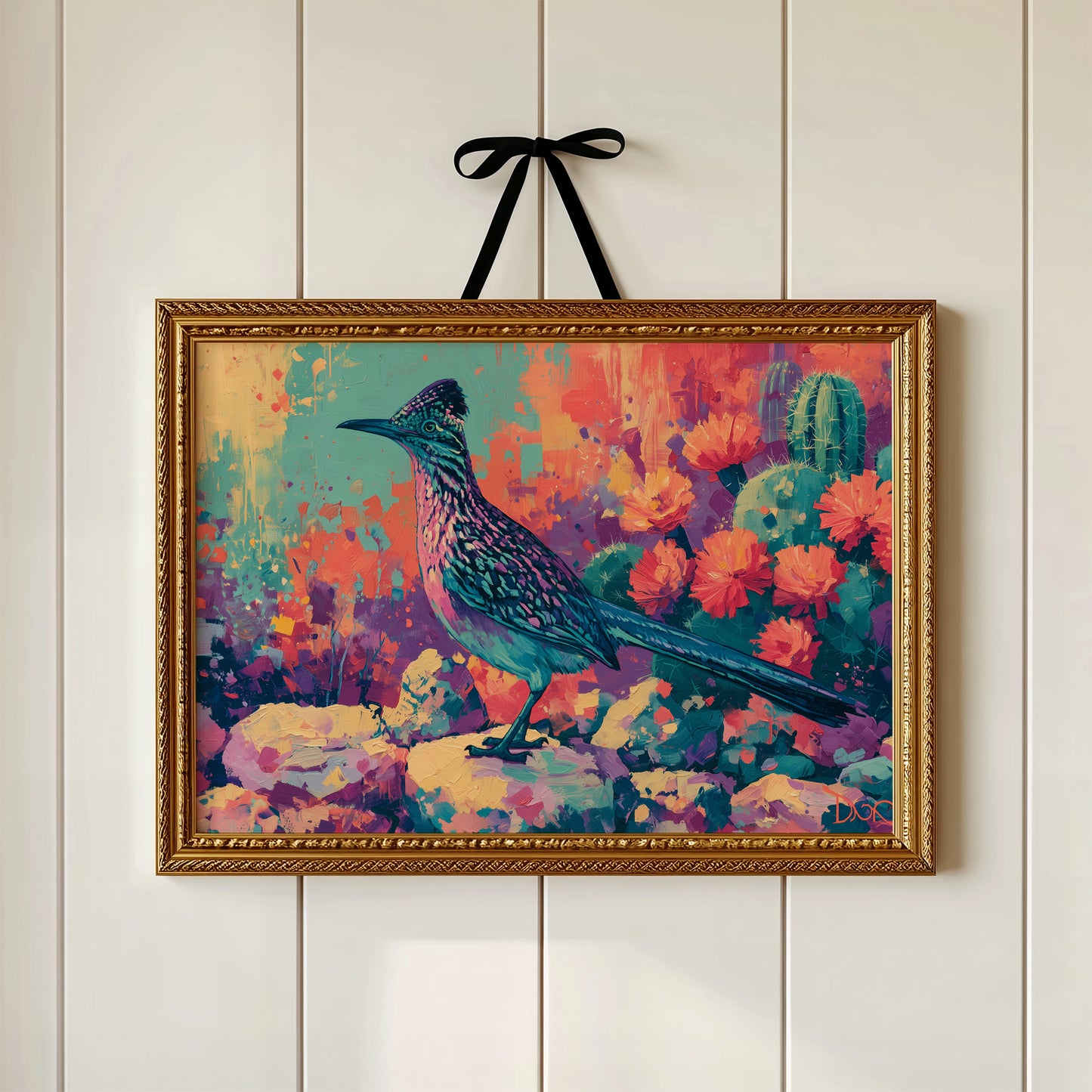 Roadrunner in Bloom, Fauvist Desert