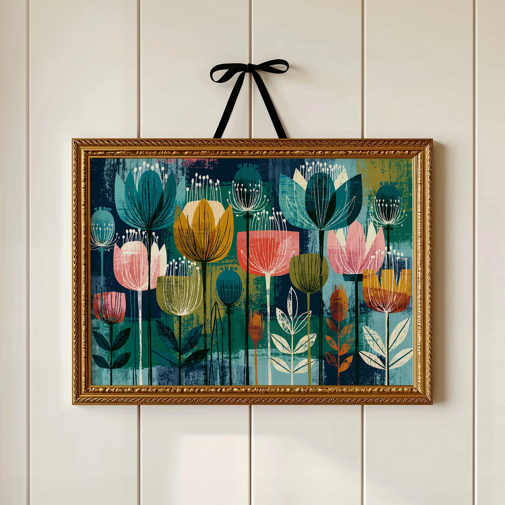 Tulip Garden, Screen Print Style