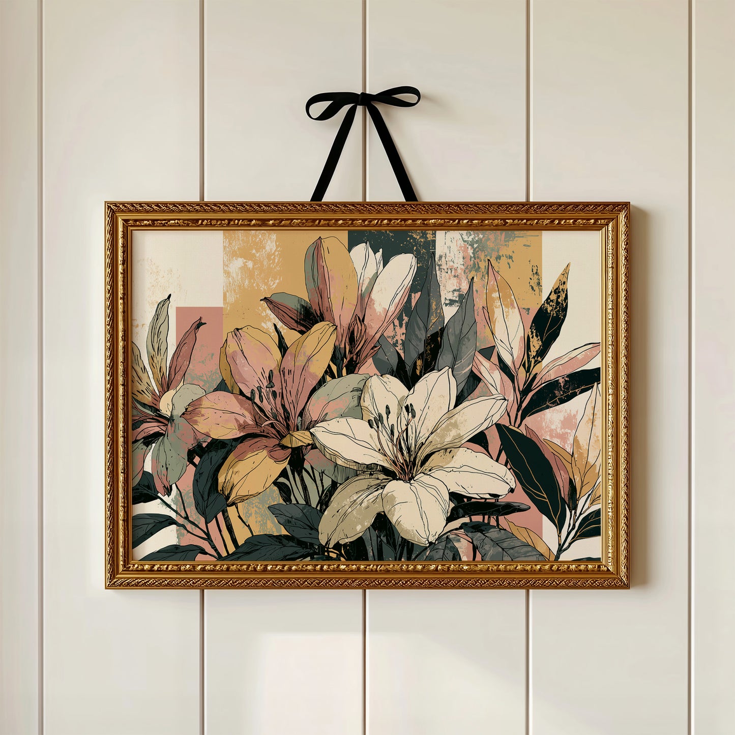Lily Study, Color Block Botanical