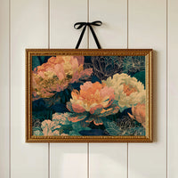 Peonies in Copper and Teal