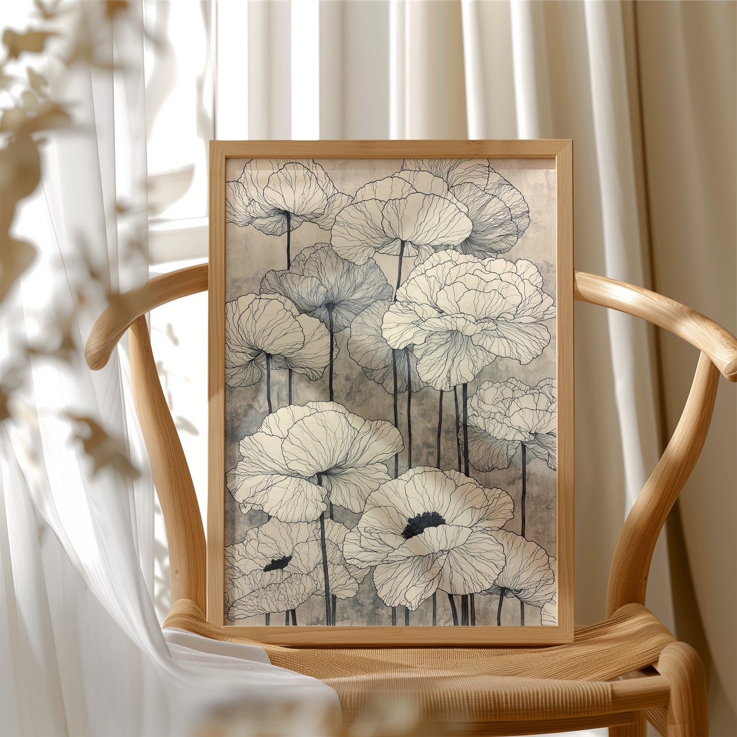 Faded Poppies on Parchment