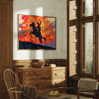 Rearing Cowboy, Desert Sunset Blaze