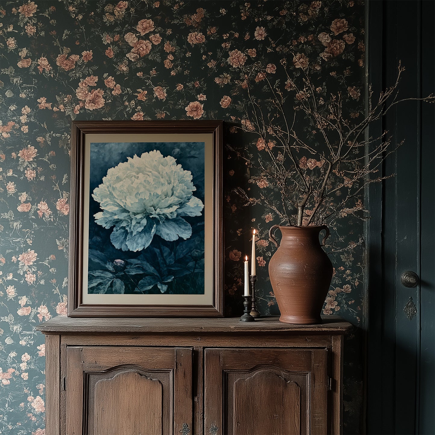Frosted Peony in Blue