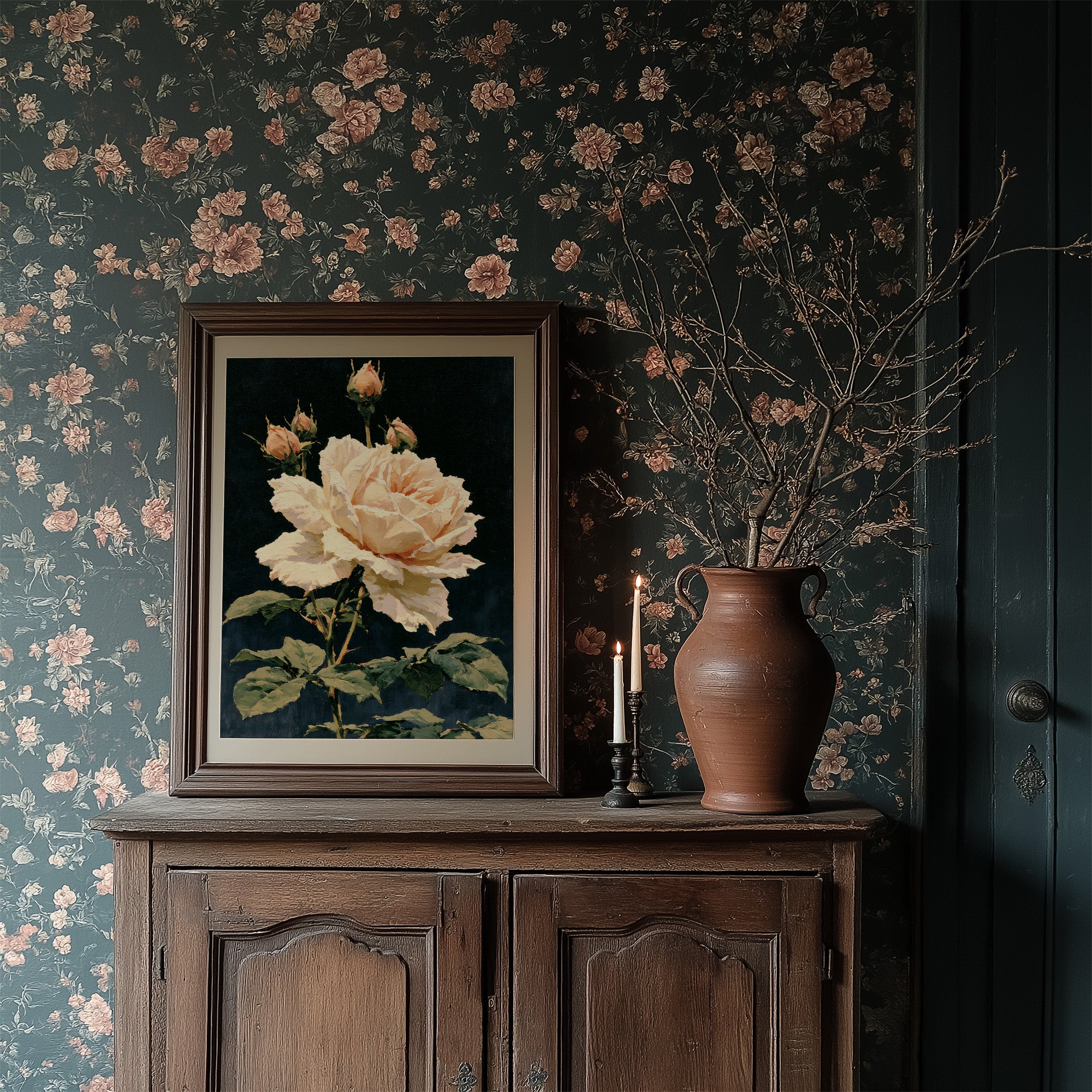 Peach Rose in Midnight