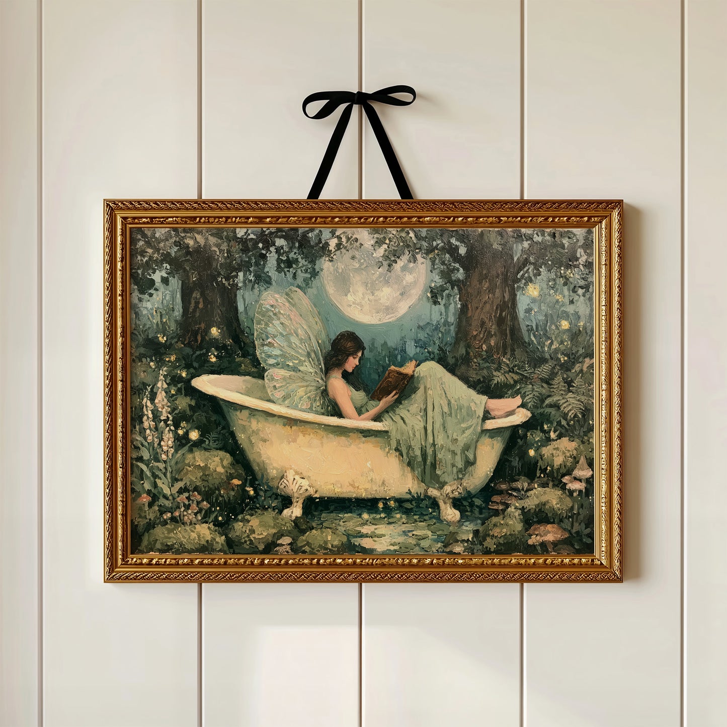 Clawfoot Tub Under a Forest Moon