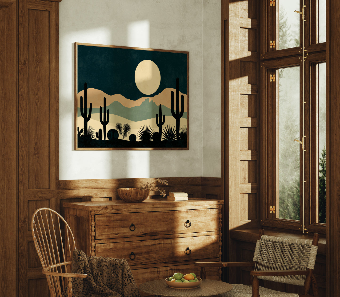 Cactus Garden Beneath the Moon