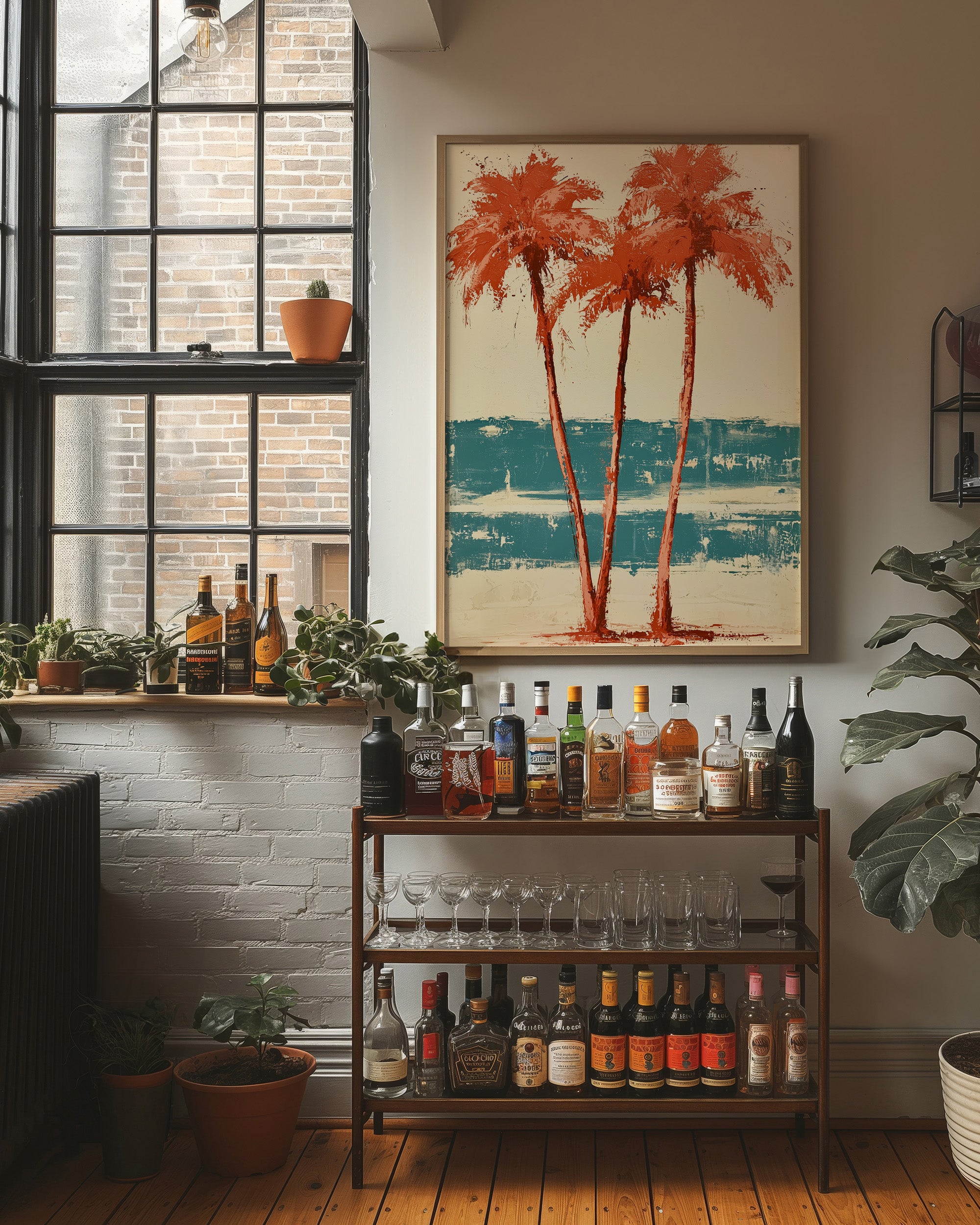 Coral Palms, All in on Red