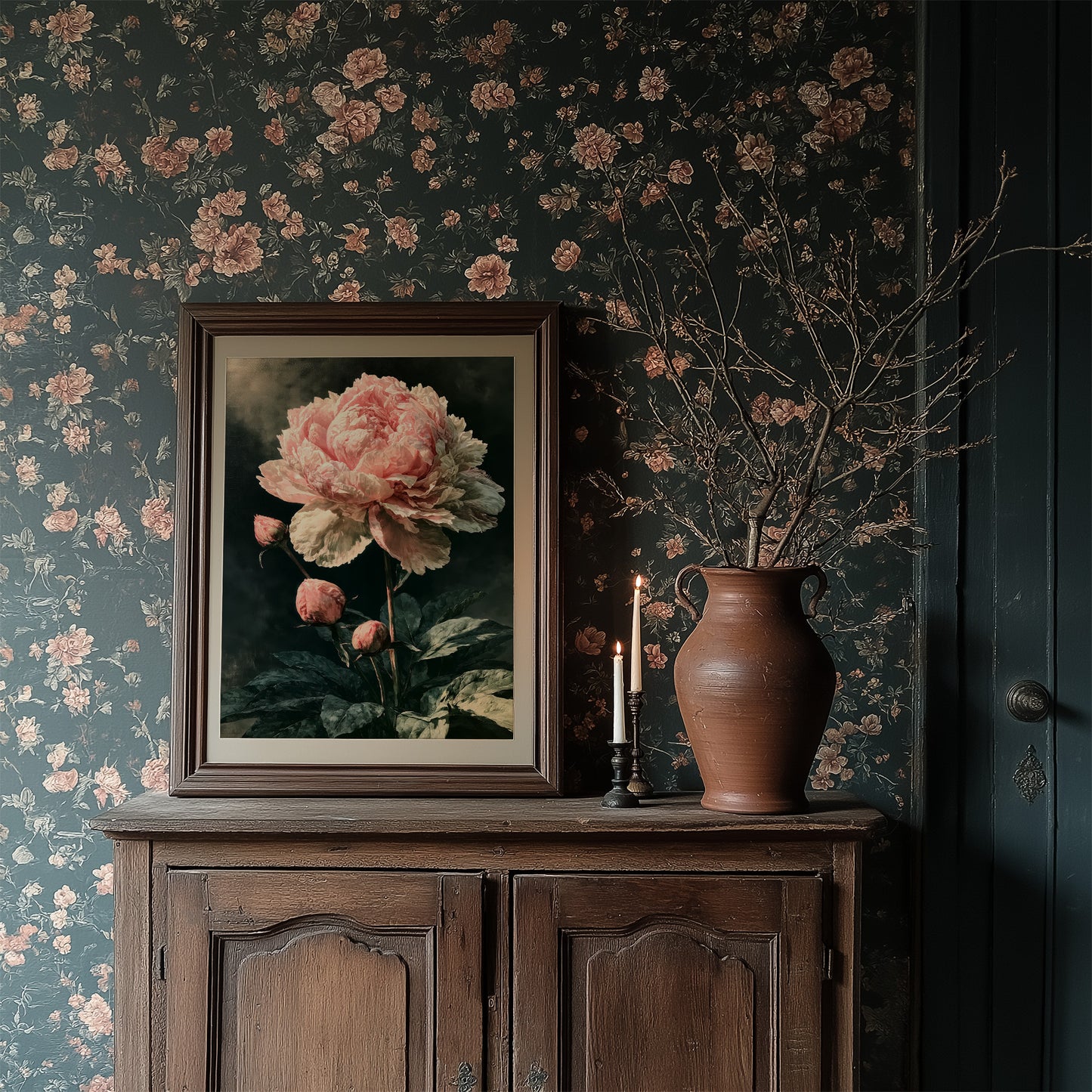 Peony Caught in Corner Light