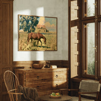 Grazing Horse at the Old Farmhouse