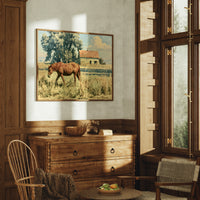 Chestnut Mare Beside the Old Homestead