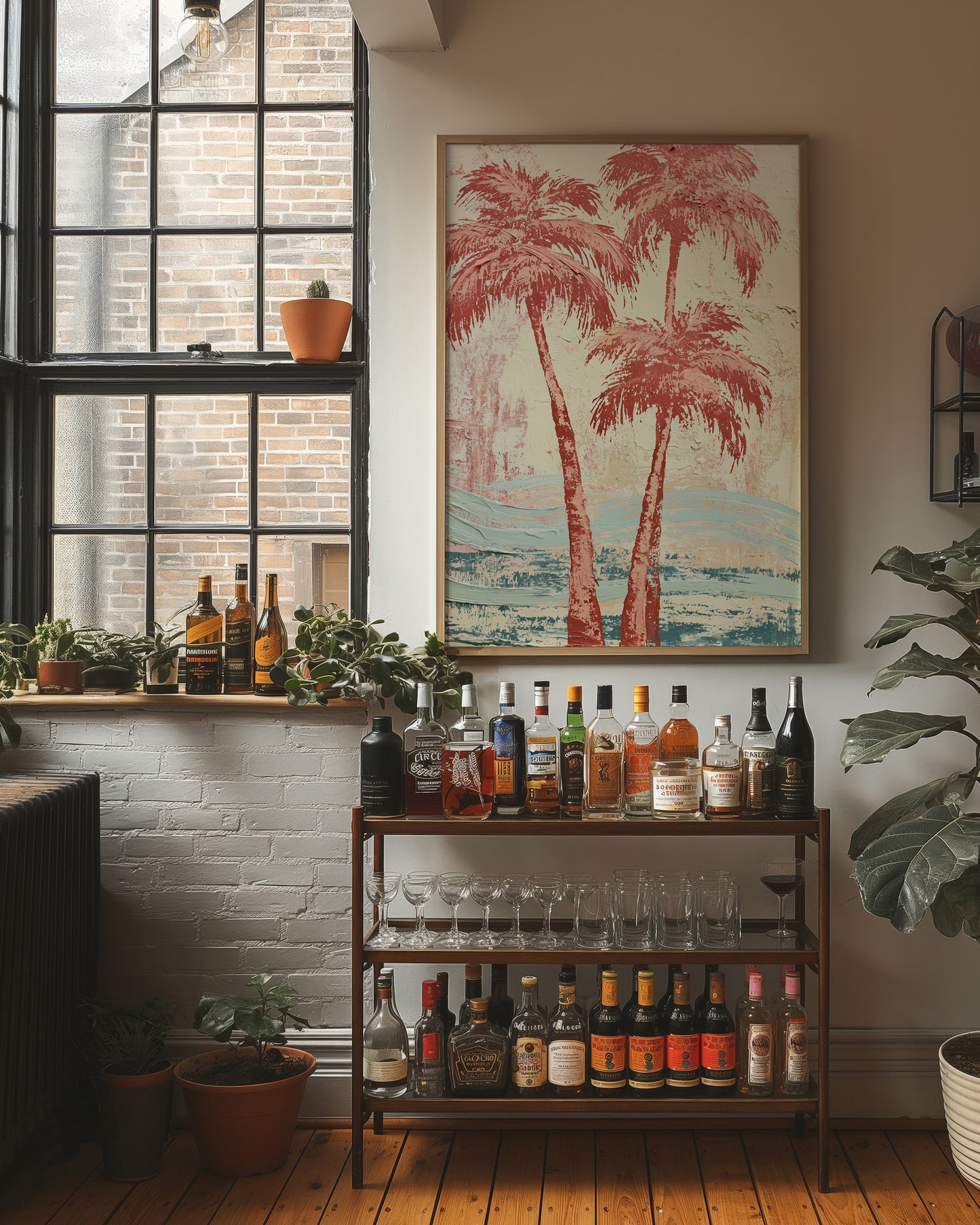 Coral Palms, Waves of Sage