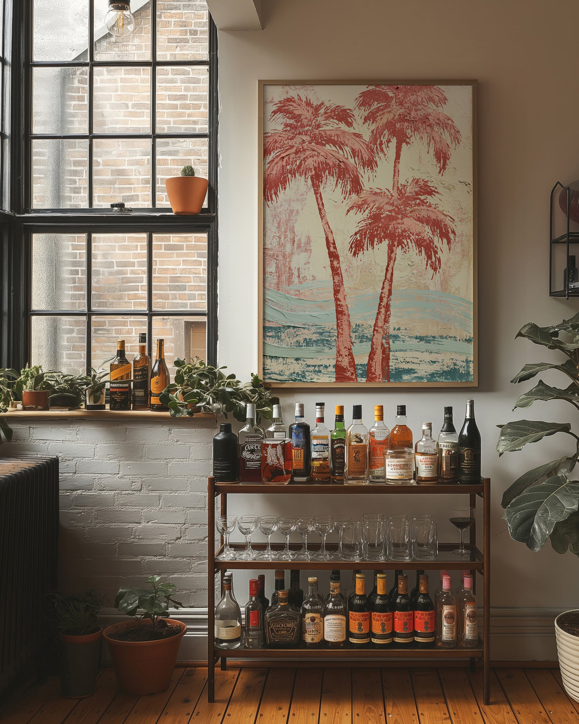 Coral Palms, Waves of Sage