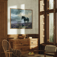 Pony and Terrier on the Misty Moor