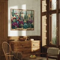 Blooming Prickly Pear Panels