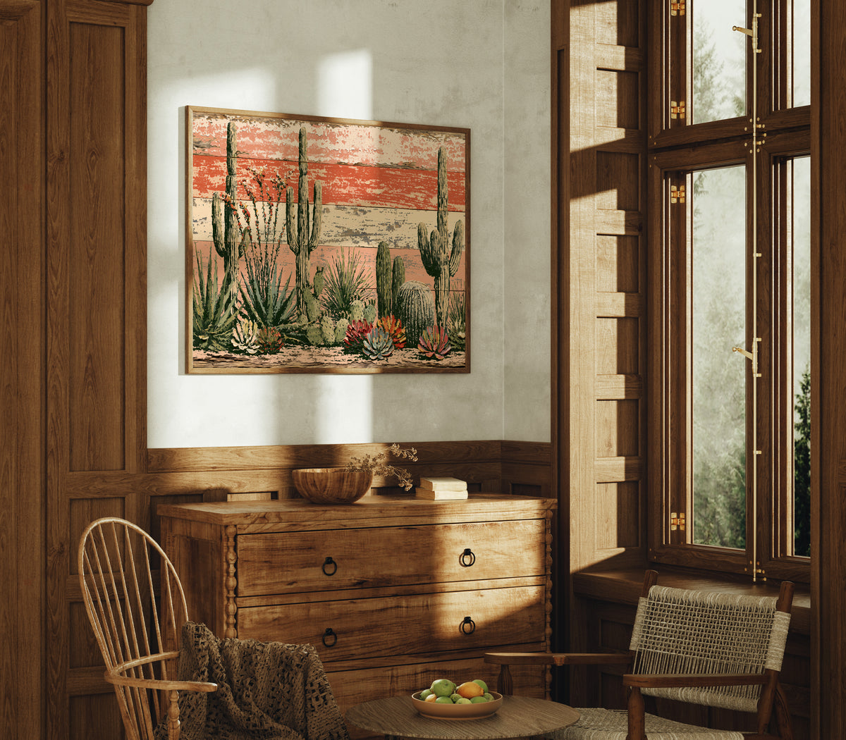Succulent Garden on Coral Planks