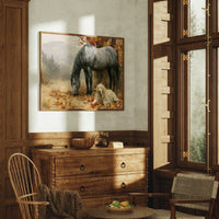 Grey Mare and Golden Retriever, Autumn
