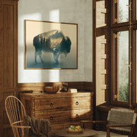 Bison Holding a Mountain Range