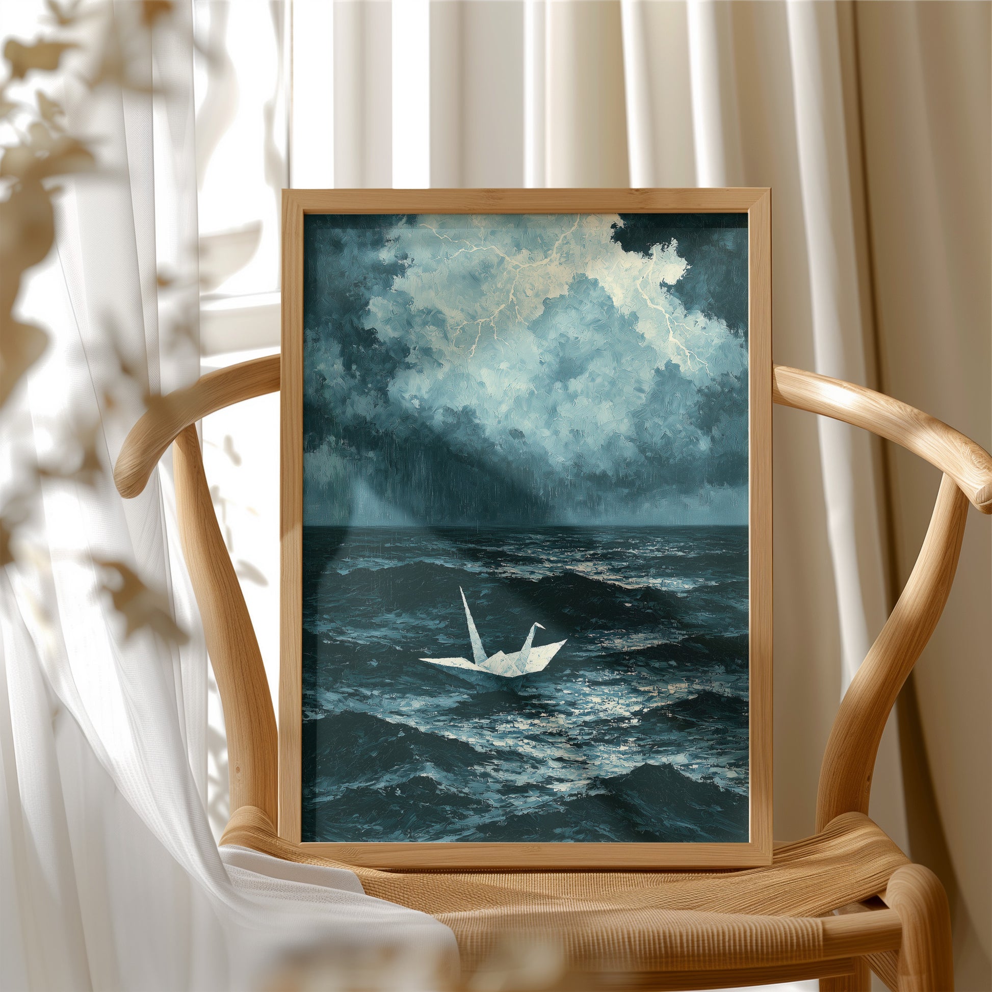 Origami Crane Braves the Storm