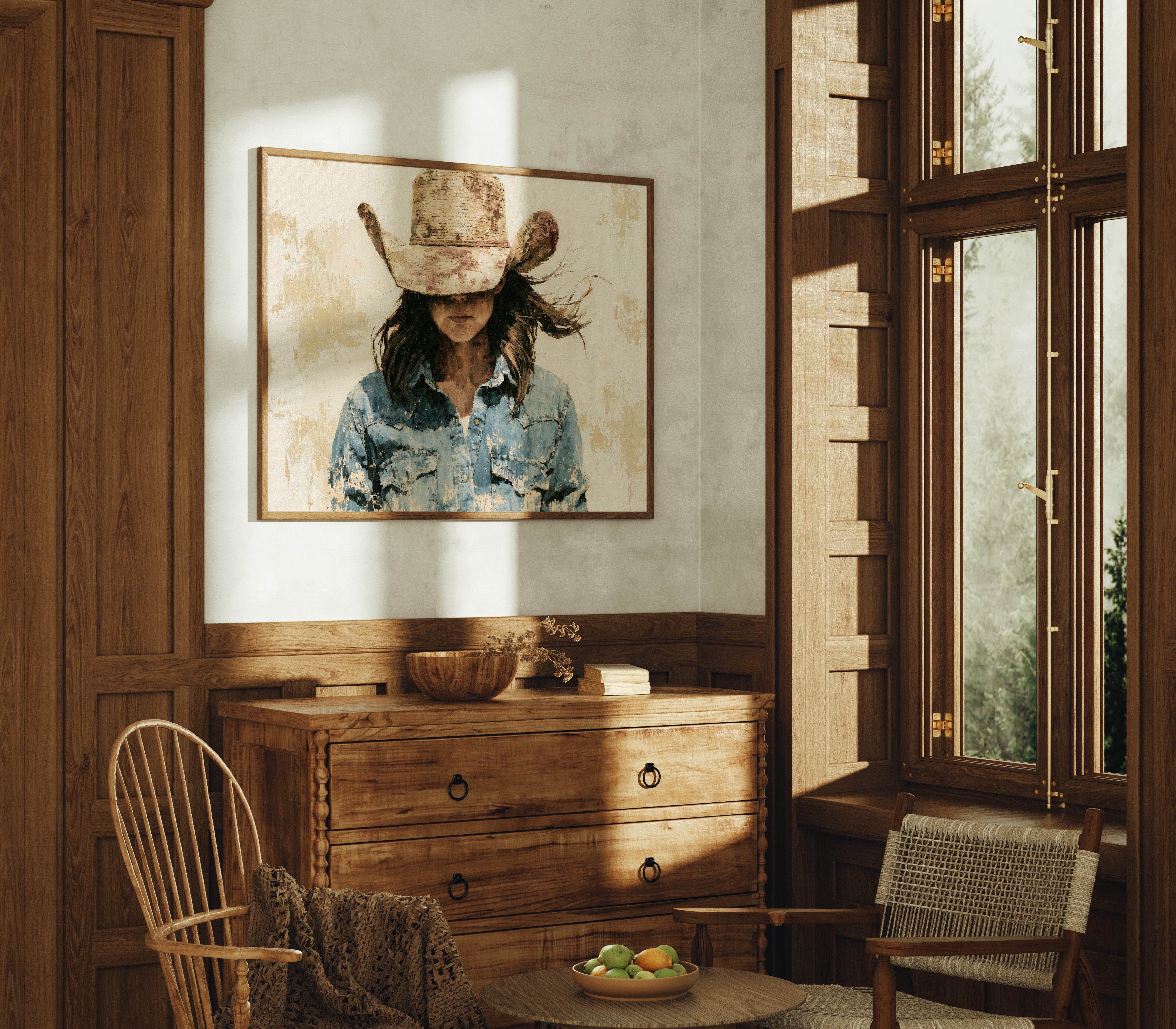 Cowgirl Beneath a Straw Hat