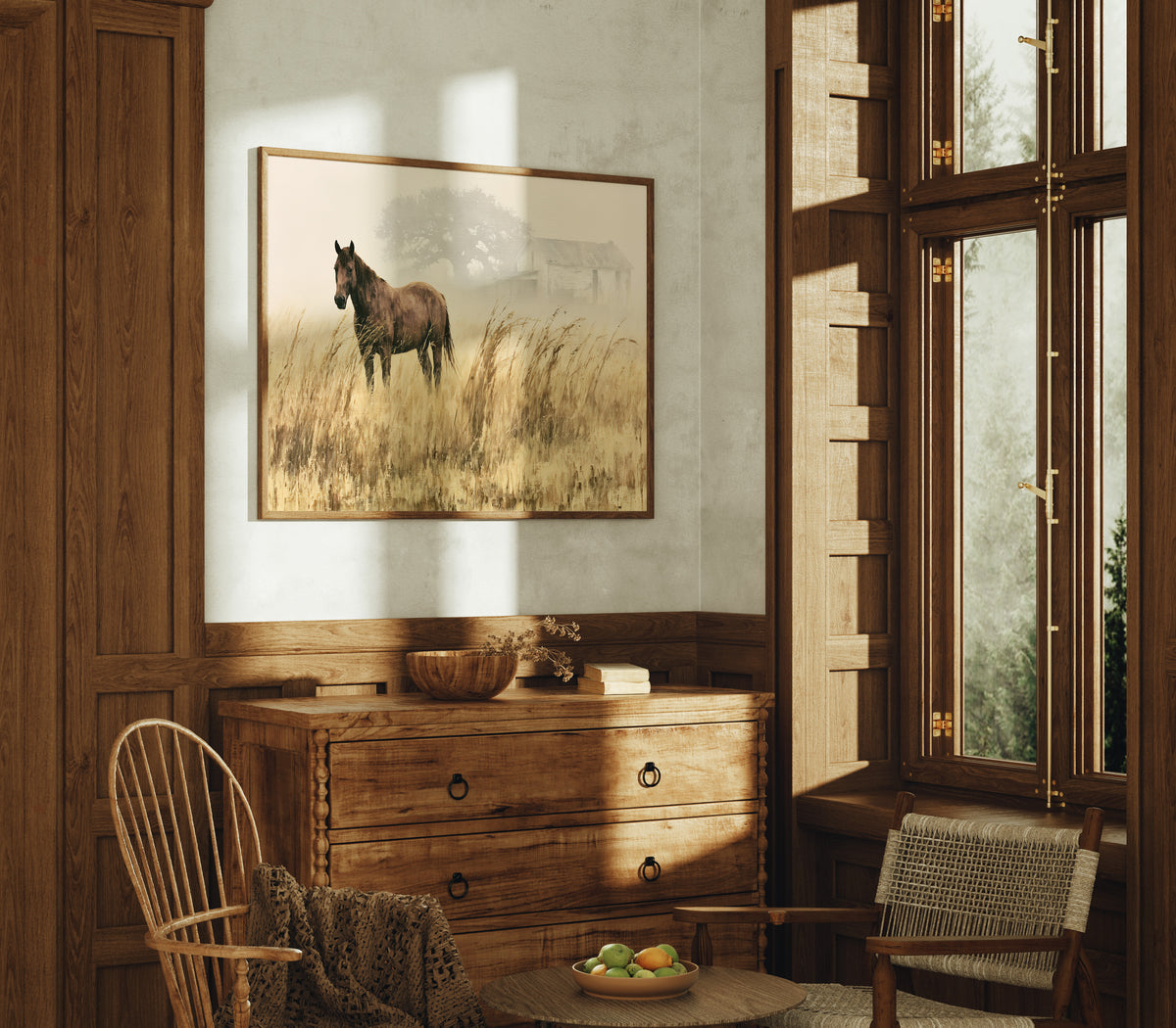 Bay Horse in the Golden Field