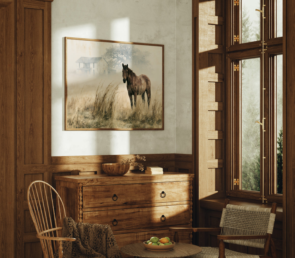 Horse and the Old Homestead