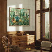 Saguaro Grove on Old Fence Boards