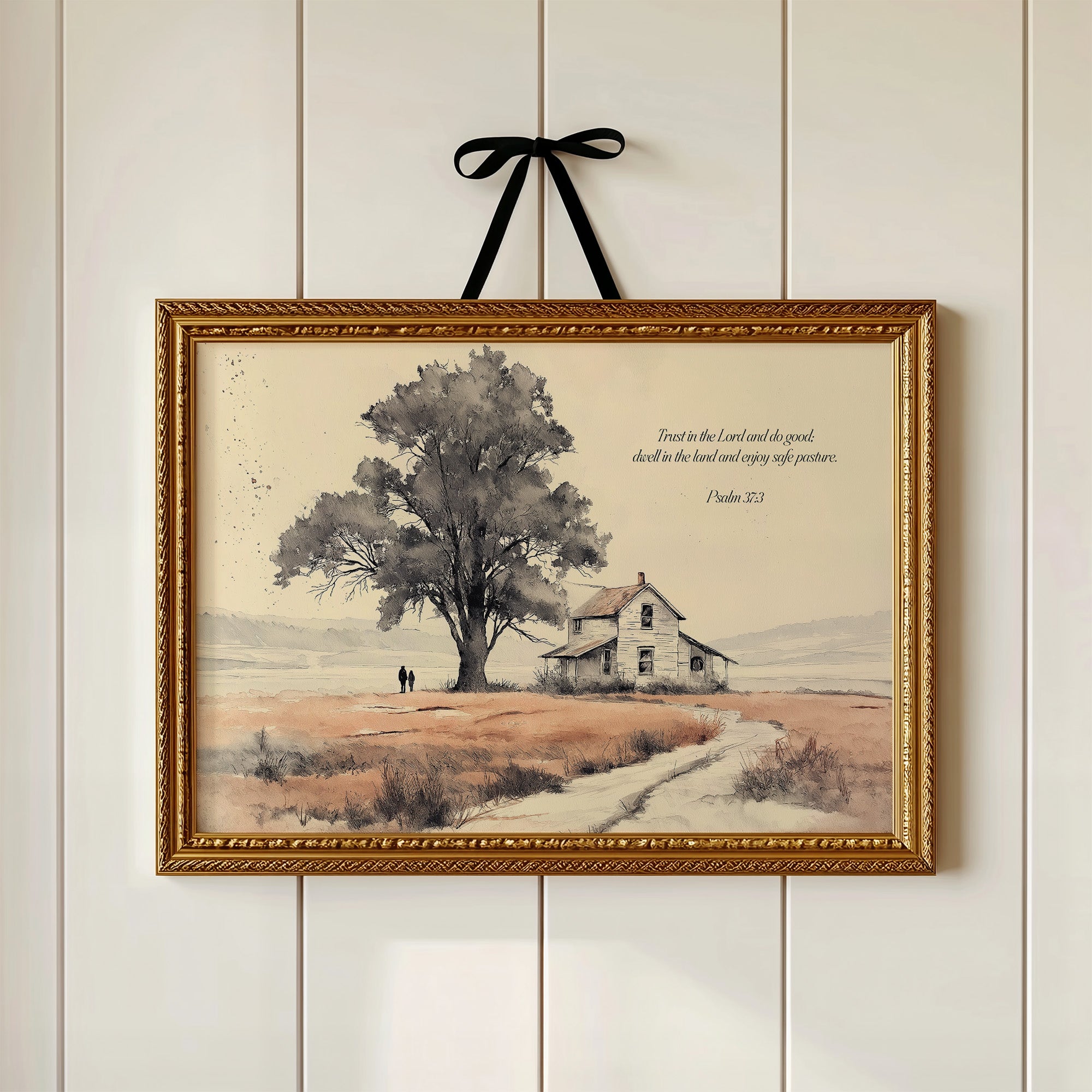 Psalm 37:3 Farmhouse Scripture Art