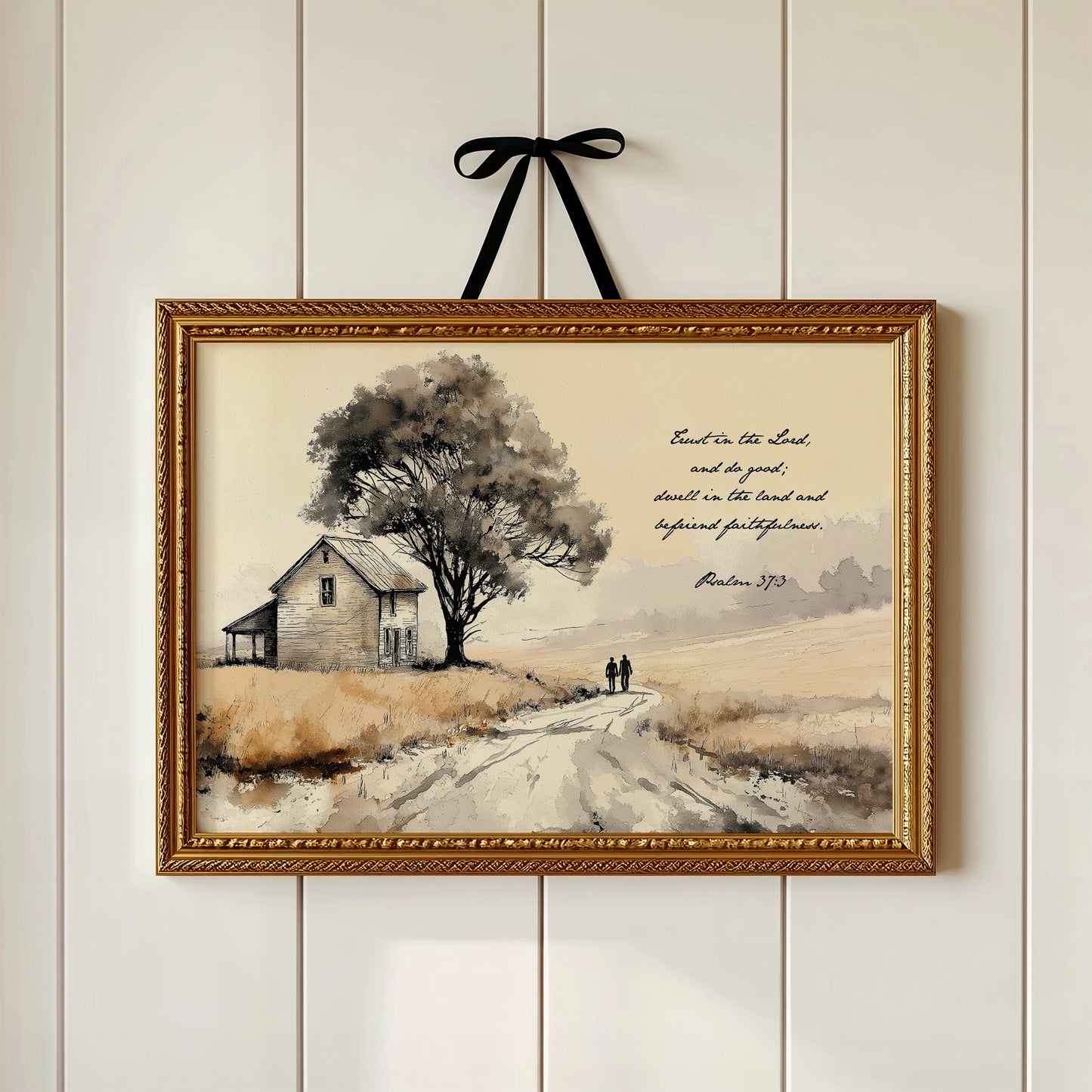 Psalm 37:3 Country Road Scripture Art