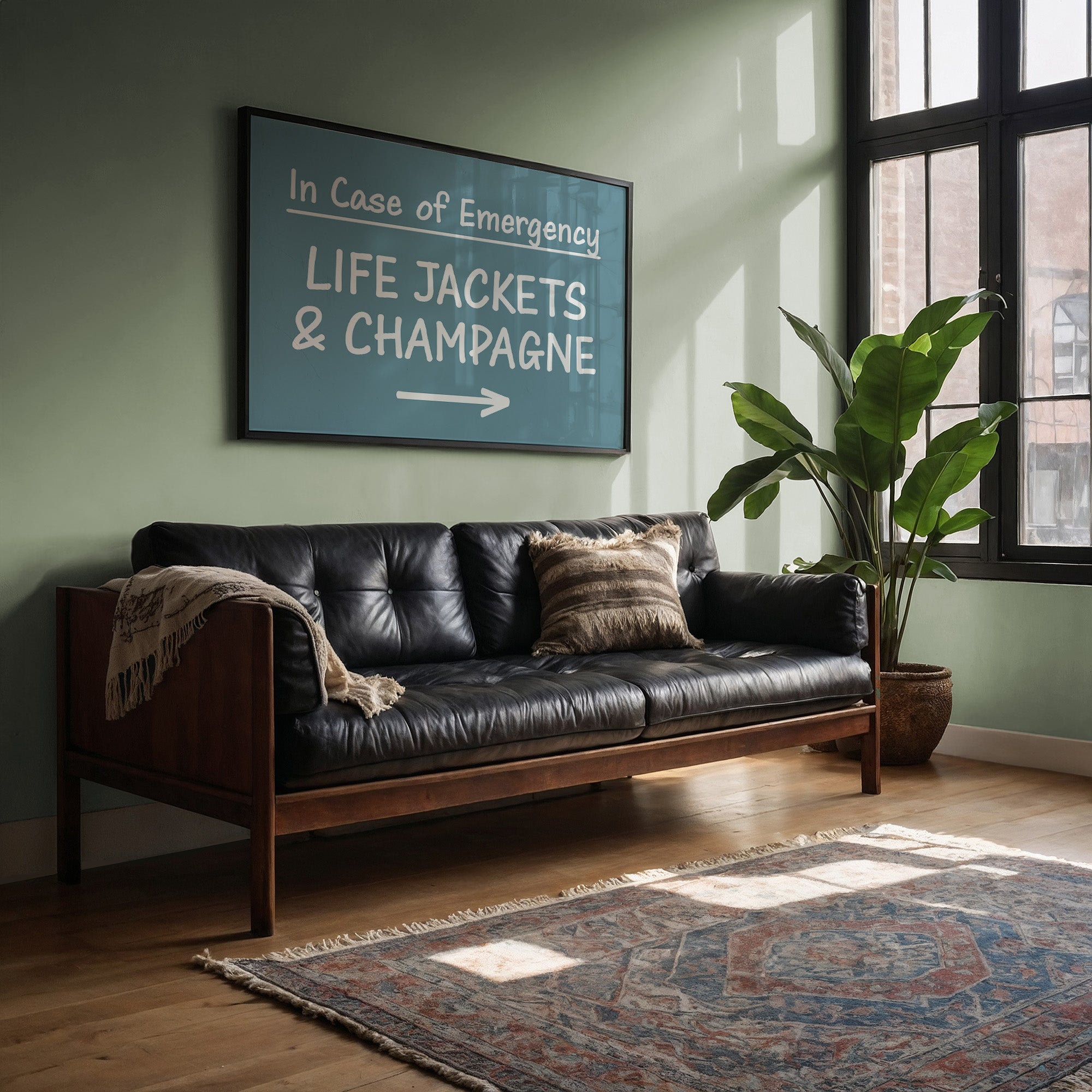 Life Jackets & Champagne Sign