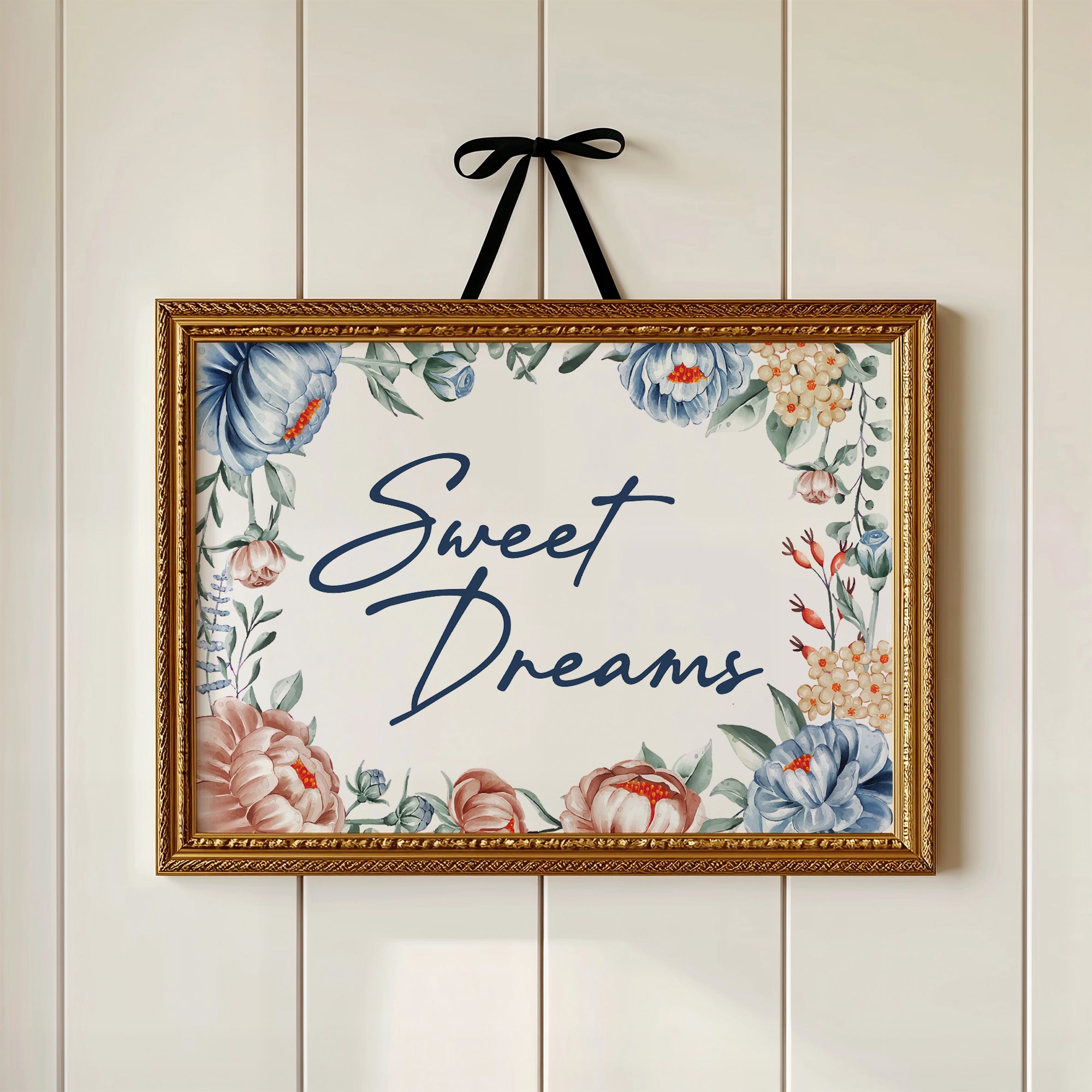 Sweet Dreams Floral Frame Print