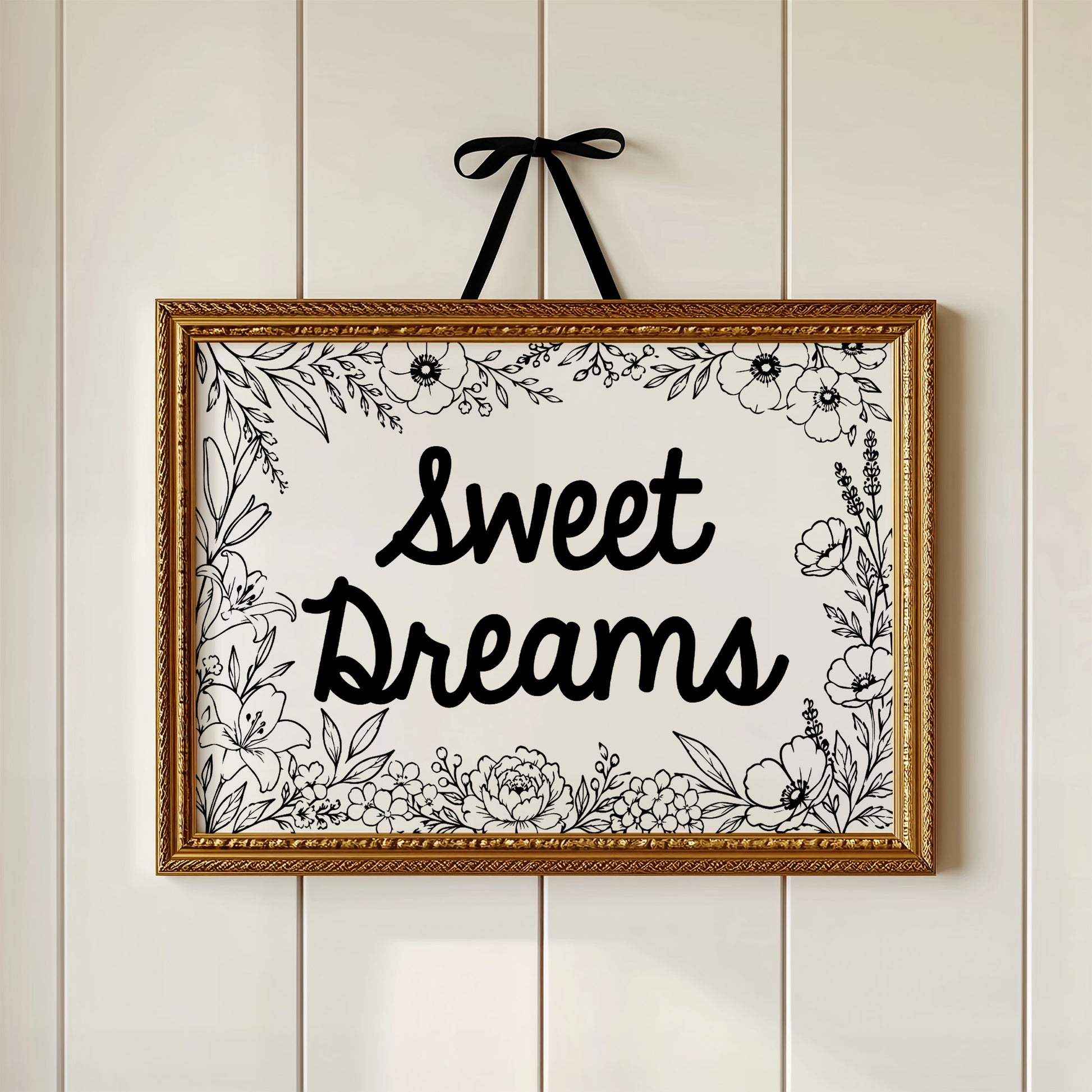 Sweet Dreams Botanical Line Art