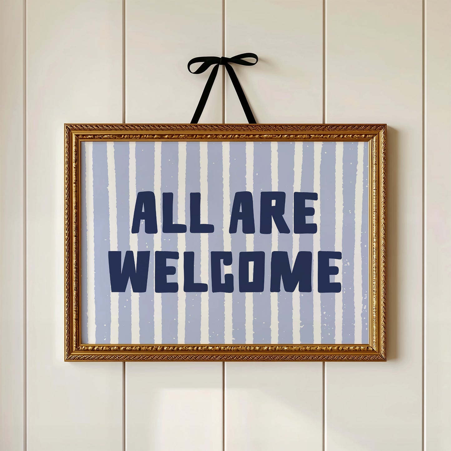 All Are Welcome Striped Print