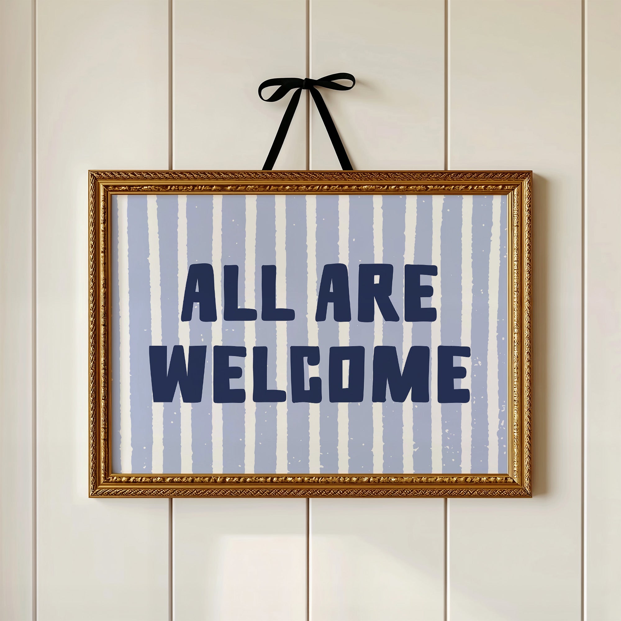 All Are Welcome Striped Print