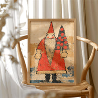 Primitive Santa & Tree