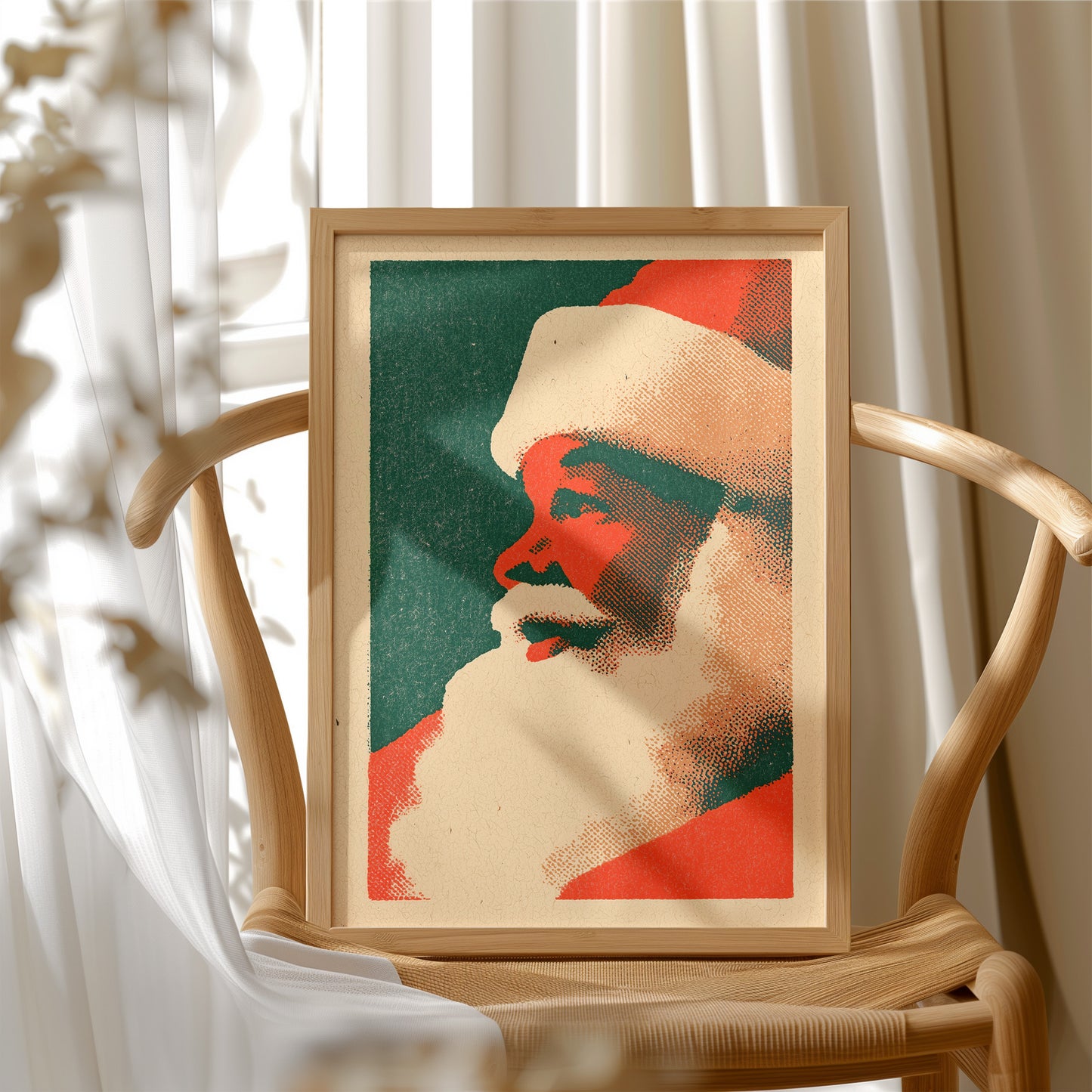 Santa in Profile, Halftone