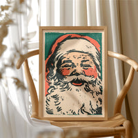 Linocut Santa Portrait