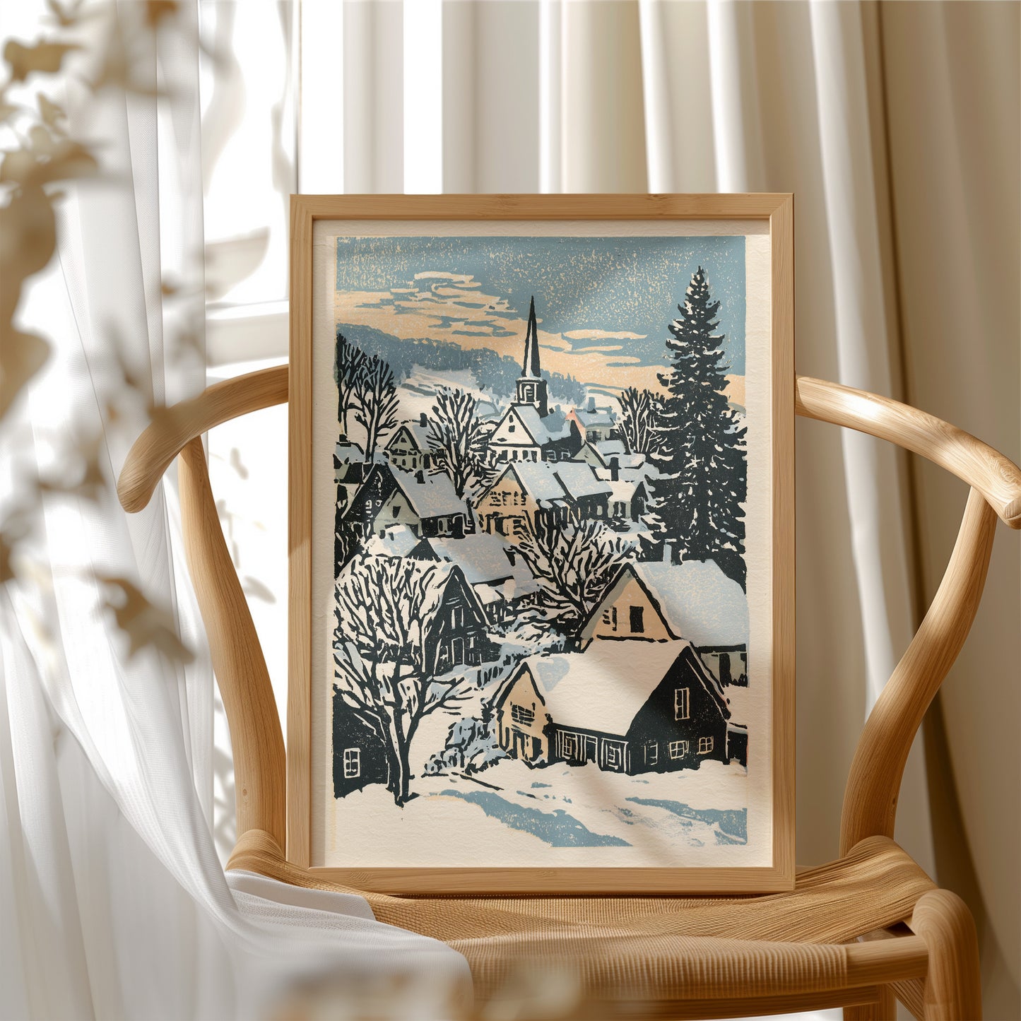 Snowbound Village Dusk
