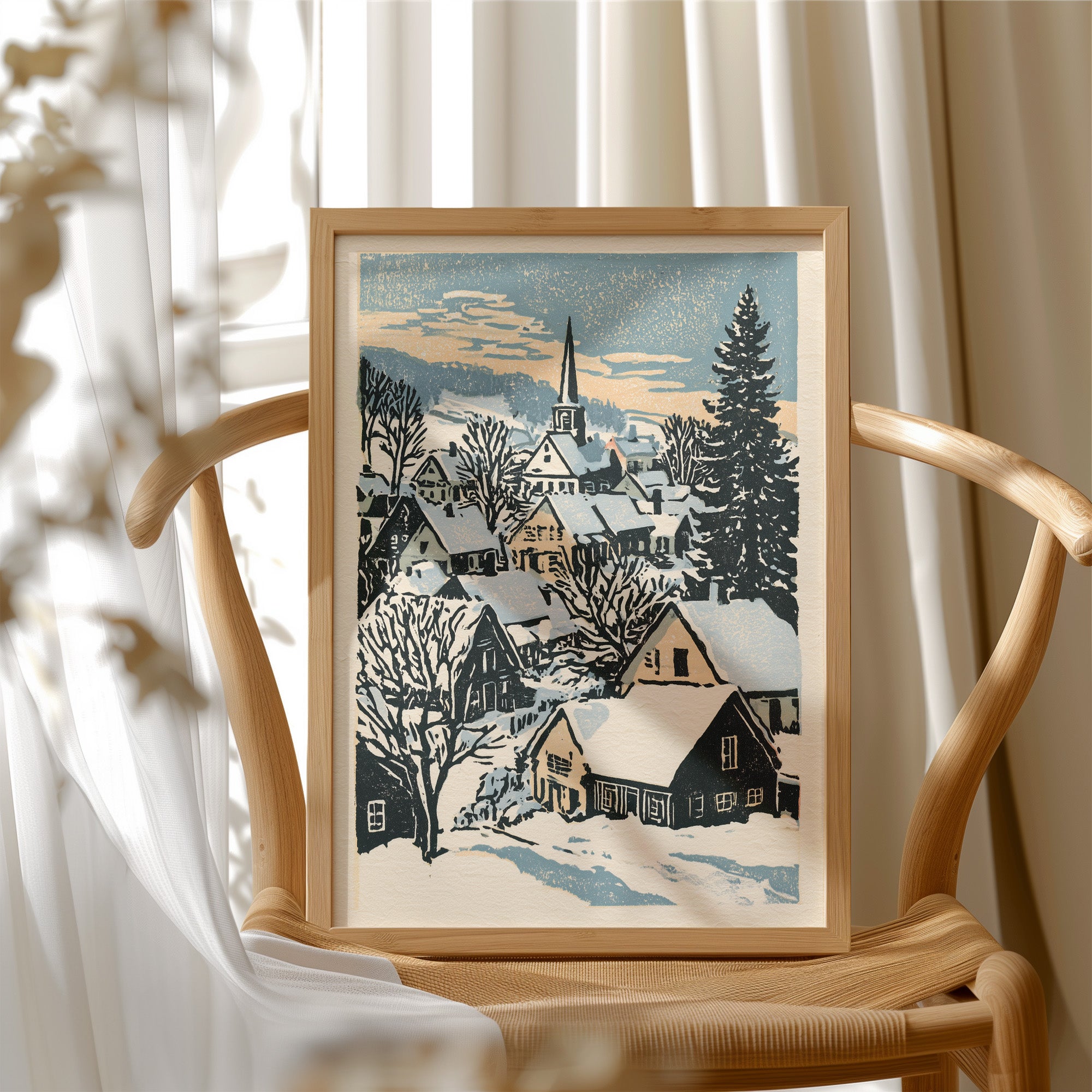 Snowbound Village Dusk