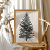 Lone Spruce in Snowfall