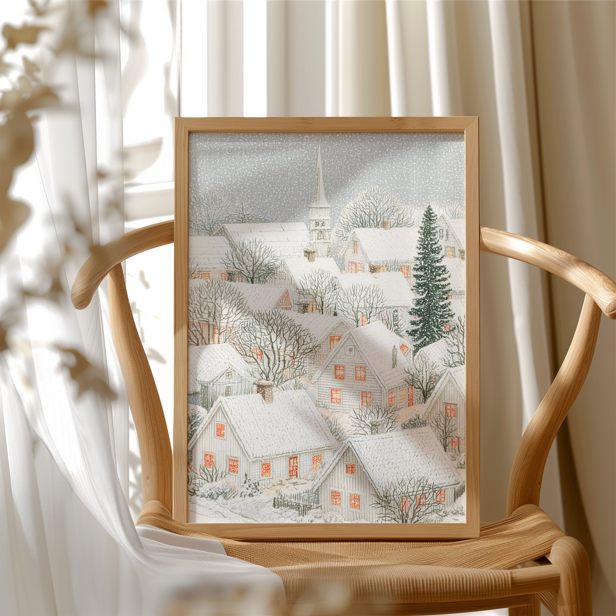 Snowfall Over the Steeple
