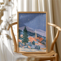 Starlit Village Below