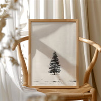 Solitary Pine in Snowfall