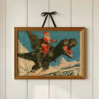 Santa Rides a T-Rex