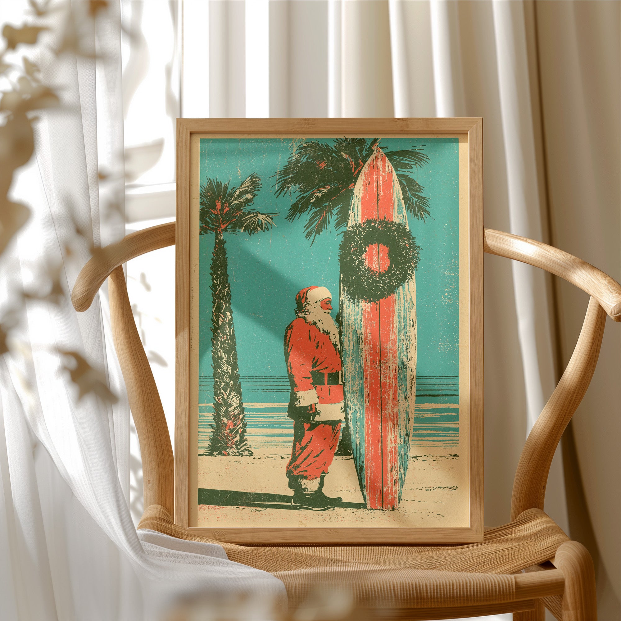 Surfboard Santa, Coastal Christmas